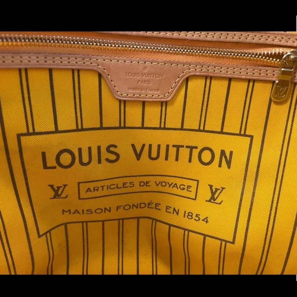 AUTHENTIC Louis Vuitton Rare Mimosa Yellow Lining Neverfull MM - Picture 4 of 15